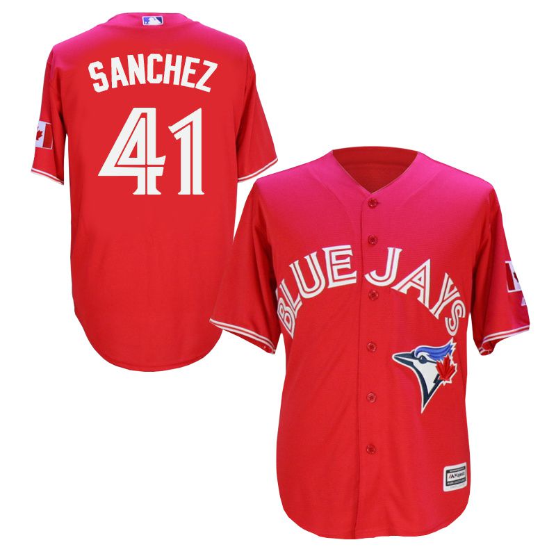 Men Toronto Blue Jays 41 Sanchez Red MLB Jerseys